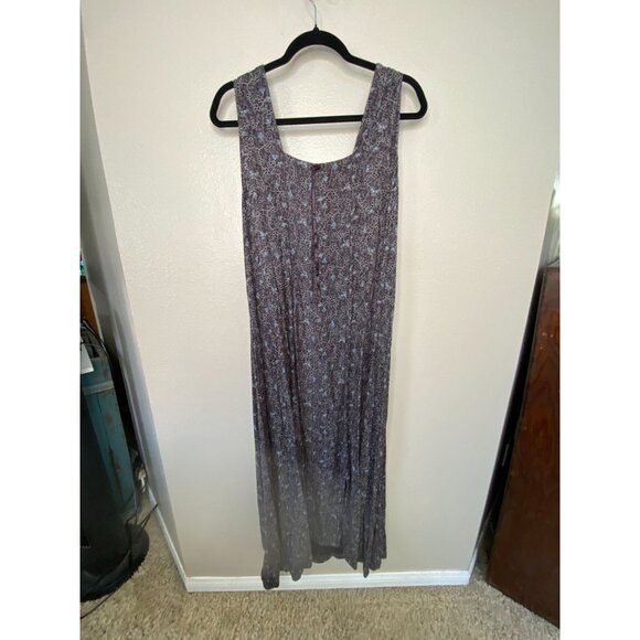 Vintage April Cornell Womens Black Dress L rayon Floral‎ Sleeveless long dress - Picture 4 of 6